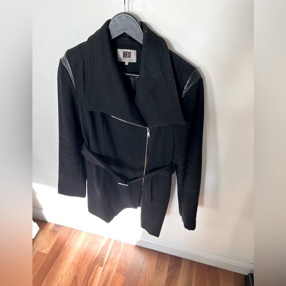 Asymmetrical Zip Pea Coat by Laundry by Design